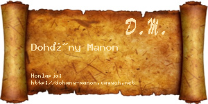 Dohány Manon névjegykártya